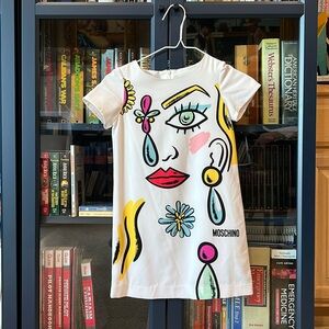 Moschino Kids White Graphic Dress